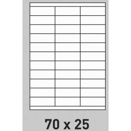 Étiquette adhésive vélin en planche 70 x 25 mm