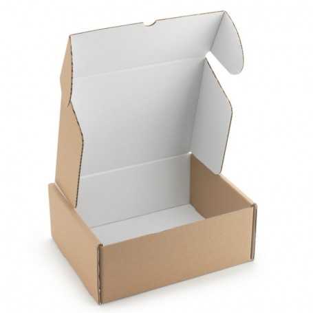 Boîte carton avec fermeture renforcée intérieur blanc 215 X 155 x 80