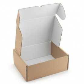 Boîte carton avec fermeture renforcée intérieur blanc 370 X 240 x 160