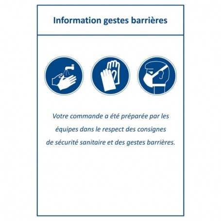 Étiquette gestes barrières INFORMATION GESTES BARRIÈRES