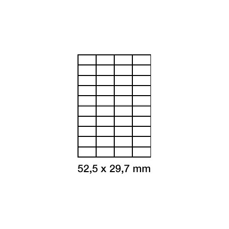 Étiquette adhésive vélin en planche 52-5 x 29-7mm
