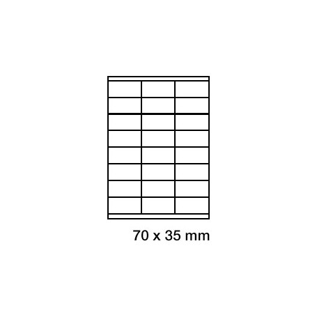 Étiquette adhésive vélin en planche 70 x 35mm