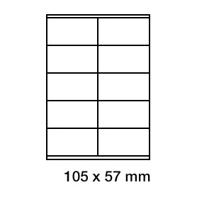 Étiquette adhésive vélin en planche 105 x 57mm