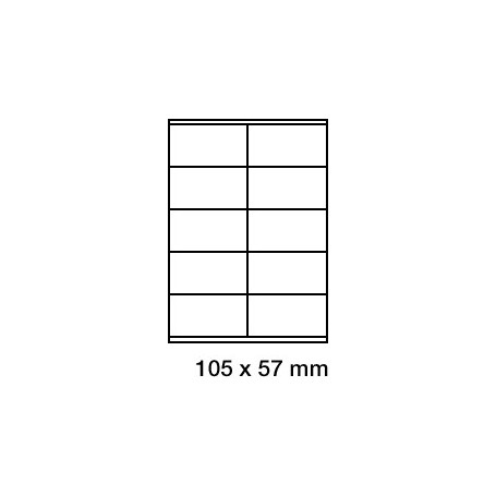 Étiquette adhésive vélin en planche 105 x 57mm