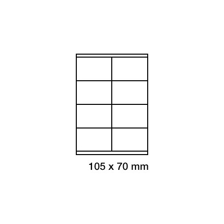 Étiquette adhésive vélin en planche 105 x 70mm