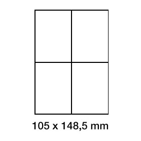 Étiquette adhésive vélin en planche 105 x 148-5mm