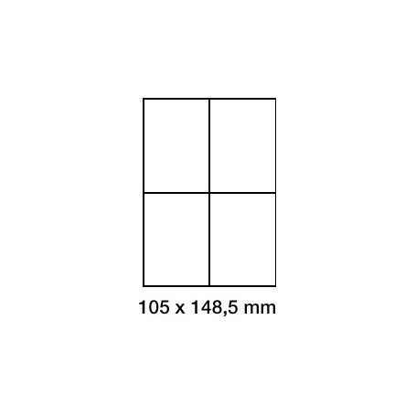 Étiquette adhésive vélin en planche 105 x 148-5mm