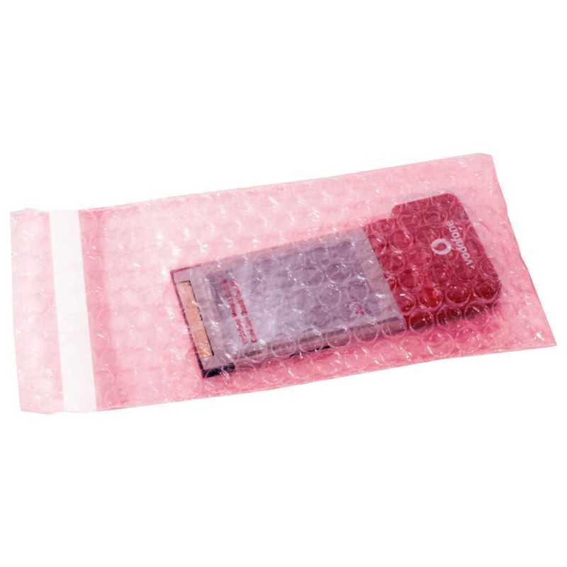 Pack De 100 Sachets à Bulles - Dimensions 240 X 320 Mm, épaisseur 102/80 My, Antistatique, Rose