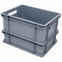 Bac plastique gerbable multi-usages norme Europe - Poignées ouvertes GRIS 20 L - 400 x 300 x 275mm