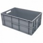 Bac plastique gerbable multi-usages norme Europe - Poignées ouvertes GRIS 46 L - 600 x 400 x 240 mm