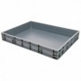 Bac plastique gerbable multi-usages norme Europe - Poignées fermées GRIS 41 L - 800 x 600 x 120mm