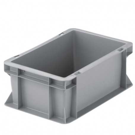 Bac plastique gerbable multi-usages norme Europe - Poignées fermées GRIS 5 L - 300 x 200 x 120 mm