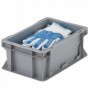 Bac plastique gerbable multi-usages norme Europe - Poignées fermées GRIS 5 L - 300 x 200 x 120 mm