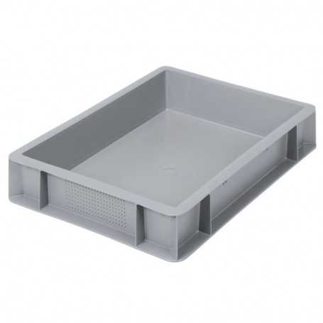 Bac plastique gerbable multi-usages norme Europe - Poignées fermées GRIS 6 L - 400 x 300 x 70 mm