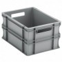 Bac plastique gerbable multi-usages norme Europe - Poignées ouvertes GRIS 20 L - 400 x 300 x 220 mm