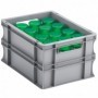 Bac plastique gerbable multi-usages norme Europe - Poignées ouvertes GRIS 20 L - 400 x 300 x 220 mm