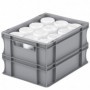 Bac plastique gerbable multi-usages norme Europe - Poignées ouvertes GRIS 22 L - 400 x 300 x 240 mm