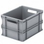 Bac plastique gerbable multi-usages norme Europe - Poignées ouvertes GRIS 22 L - 400 x 300 x 240 mm