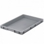 Bac plastique gerbable multi-usages norme Europe - Poignées fermées GRIS 8 L - 600 x 400 x 50 mm