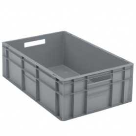 Bac plastique gerbable multi-usages norme Europe - Poignées ouvertes GRIS 40 L -  600 x 400 x 200 mm