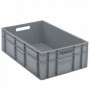 Bac plastique gerbable multi-usages norme Europe - Poignées ouvertes GRIS 40 L -  600 x 400 x 200 mm