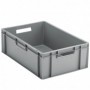 Bac plastique gerbable multi-usages norme Europe - Poignées ouvertes GRIS 40 L -  600 x 400 x 200 mm