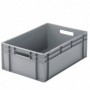 Bac plastique gerbable multi-usages norme Europe - Poignées ouvertes GRIS 42 L - 600 x 400 x 220