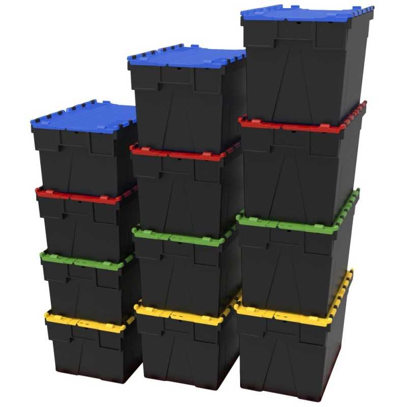 Bac navette avec couvercle couleur ROUGE 40L