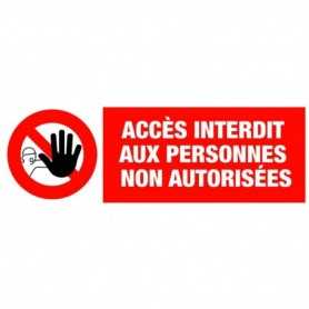 Panneau d'interdiction - ACCÈS INTERD.AUX PERS.NON AUTO