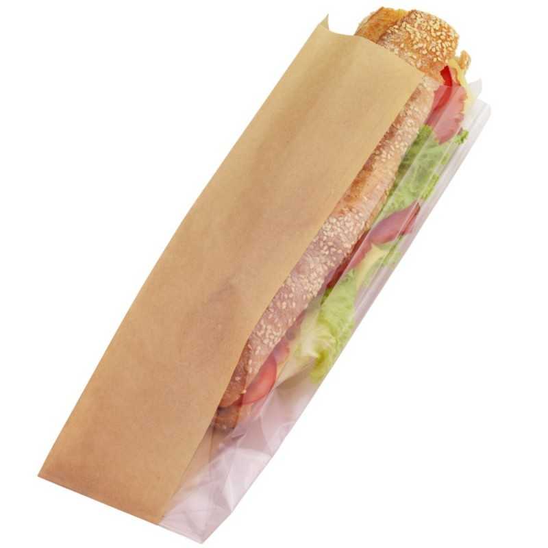 Emballage Sac sandwich papier avec ouverture sur côté à
