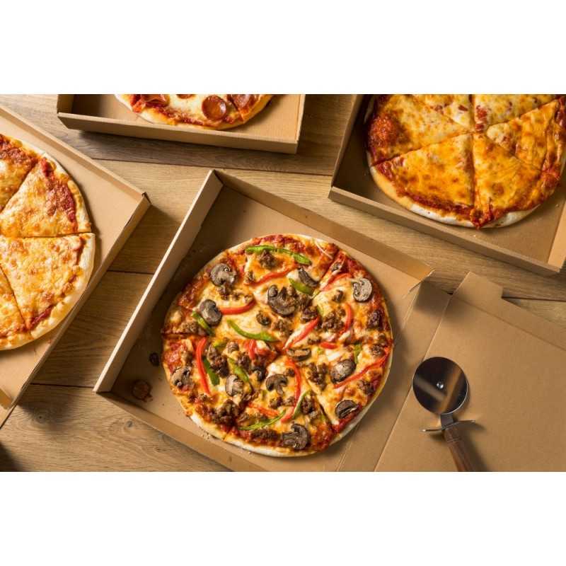 Boîte pizza, carton ondulé, 29x29x3cm, vegetale, blanc