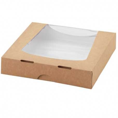 Boîte Take away rectangulaire en carton kraft brun 250 gr/m²
