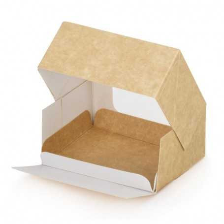 Boîte carton pour plateau lunch, 19 x 28, emballage alimentaire et  vaisselle jetable en carton recyclable.
