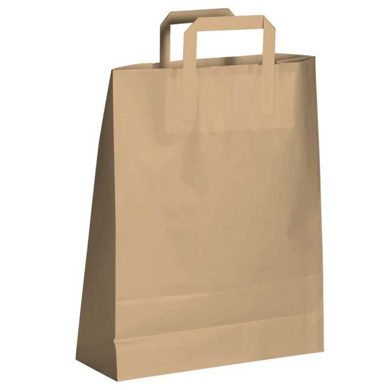 Sac kraft poign es plates BLANC 45 X 48 X 17cm