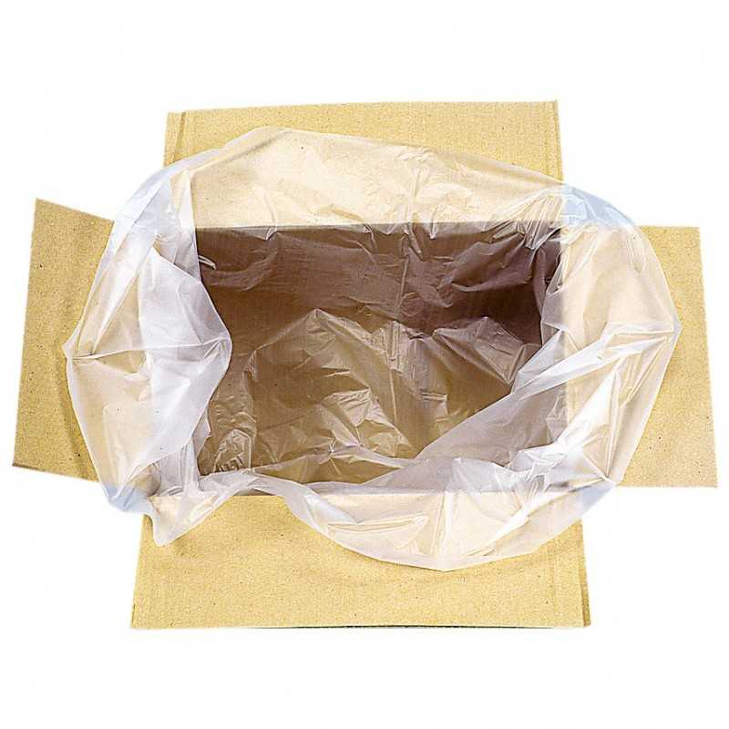 Sac plastique fond de caisse transparent.