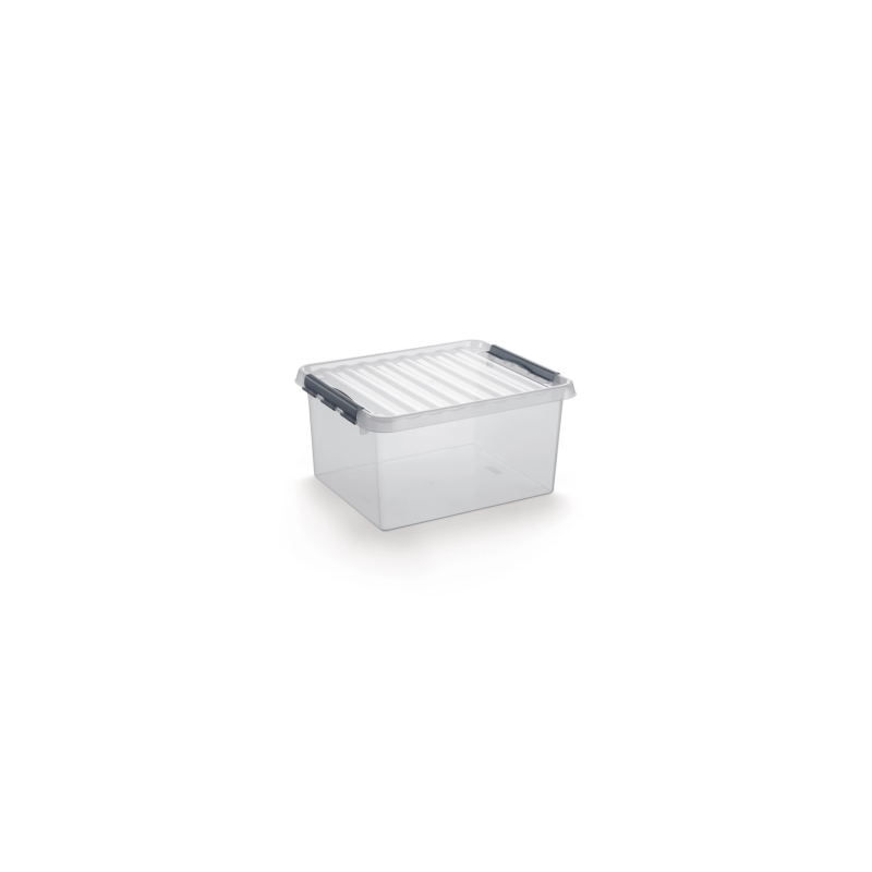 Boîte de rangement transparente avec couvercle 32 litres - Clips Blancs