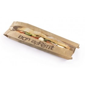 Sac sandwich papier - KRAFT BRUN INGRAISSABLE 10 x 34 x 4 cm