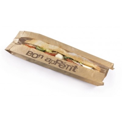 Sac sandwich papier - KRAFT BRUN INGRAISSABLE 10 x 34 x 4 cm