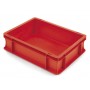 Bac plastique gerbable multi-usages norme Europe - POIGNÉES FERMÉES ROUGE 10 L - 400 x 300 x 120 mm