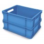 Bac plastique gerbable multi-usages norme Europe - POIGNÉES FERMÉES BLEU 22 L - 400 x 300 x 240 mm