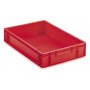 Bac plastique gerbable multi-usages norme Europe - POIGNÉES FERMÉES ROUGE 20 L - 600 x 400 x 120mm