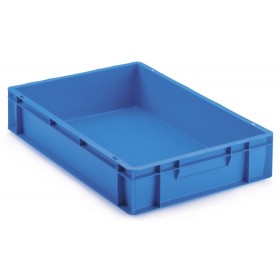 Bac plastique gerbable multi-usages norme Europe - POIGNÉES OUVERTES BLEU 60 L - 600 x 400 x 320mm