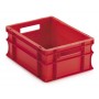 Bac plastique gerbable multi-usages norme Europe - POIGNÉES OUVERTES ROUGE 15 L 400 x 300 x 170 mm