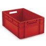 Bac plastique gerbable multi-usages norme Europe - POIGNÉES OUVERTES ROUGE 47 L - 600 x 400 x 240 mm