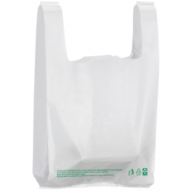 Sac bretelle 50 µ liassé recyclé BLANC 50 x 80 x 20 cm