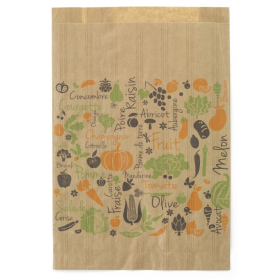 Sac primeur en kraft - 24 x 30 x 7,5 cm