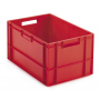 Bac plastique gerbable multi-usages norme Europe - POIGNÉES OUVERTES ROUGE 60 L - 600 x 400 x 320 mm