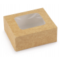 Boîte pâtissière kraft avec fenêtre - 12 x 11 x 5 cm