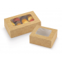 Boîte pâtissière kraft avec fenêtre - 17 x 11,5 x 5 cm