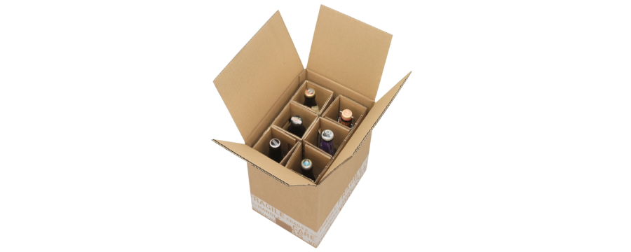 Caisse carton pour bouteilles de bière